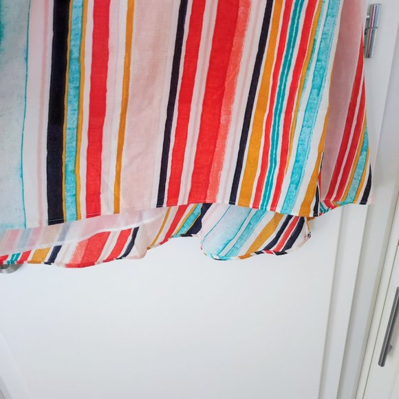 Massimo  trapeze summer dress multi colour stripe women's size S - Picture 4 of 5